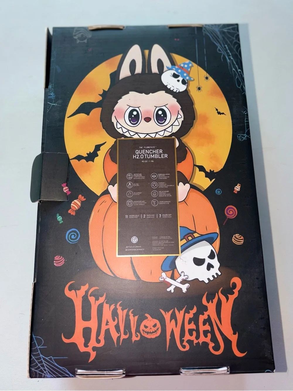 Stanley Halloween Pumpkin Character Tumbler - Black and Orange